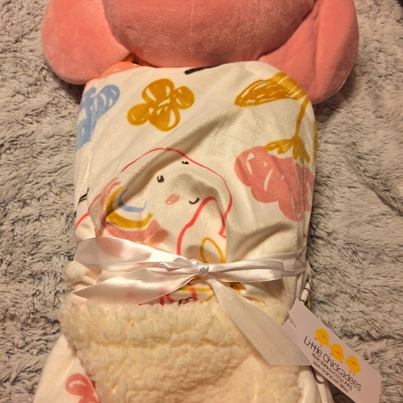 Elephant pillow & blanket set by little chickadees.  Soft, pink, baby gift, baby - Picture 11 of 12